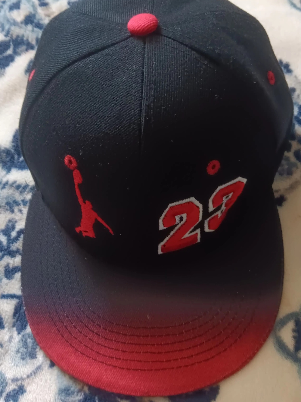 Kids Black and Red Basketball Cap - 23 Design